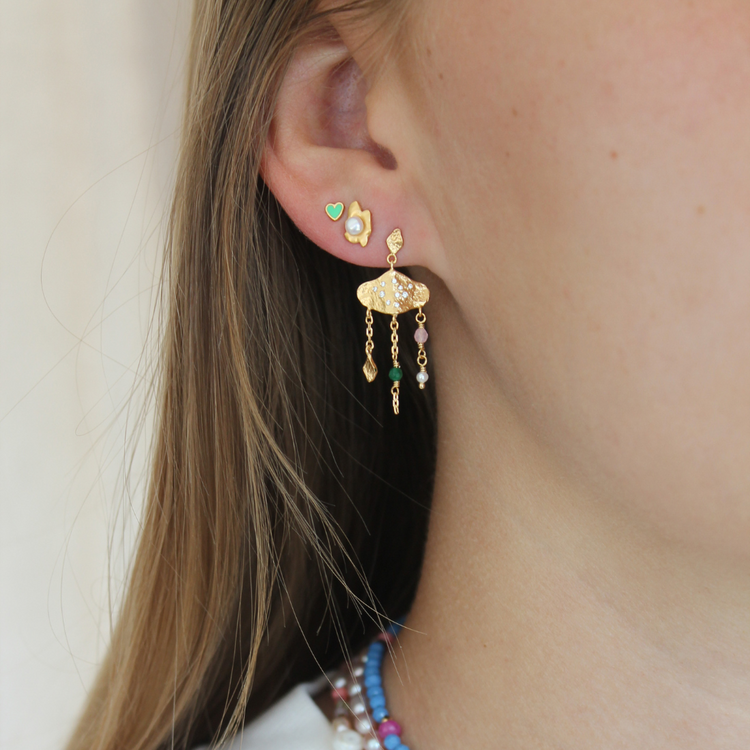 Petit Shelly Pearl Earring - Gold