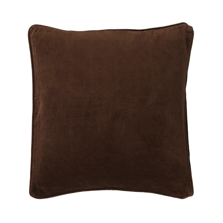 Bungalow velour pudebetræk 50x50 cm, fv. Chocolate