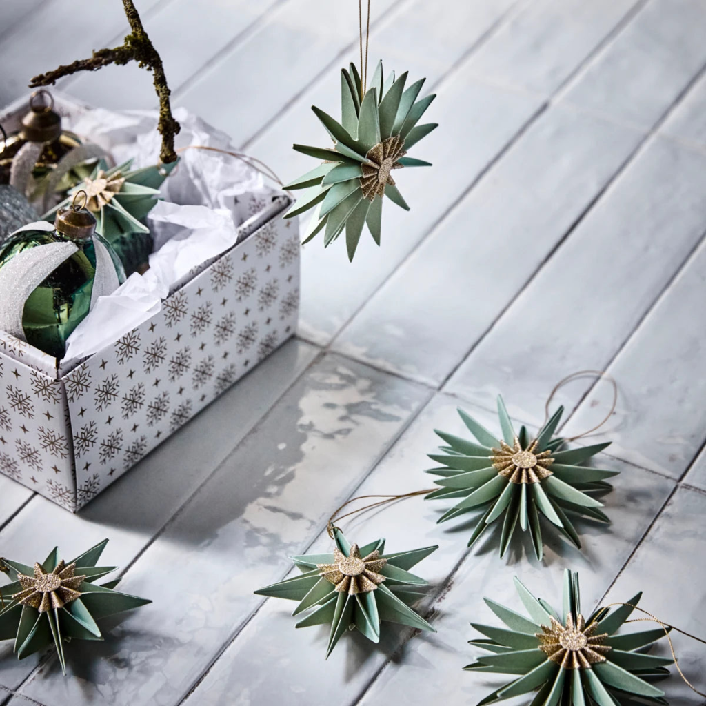 HDstari Ornament, sæt á 6 stk - Green / Champagne, Styleimage