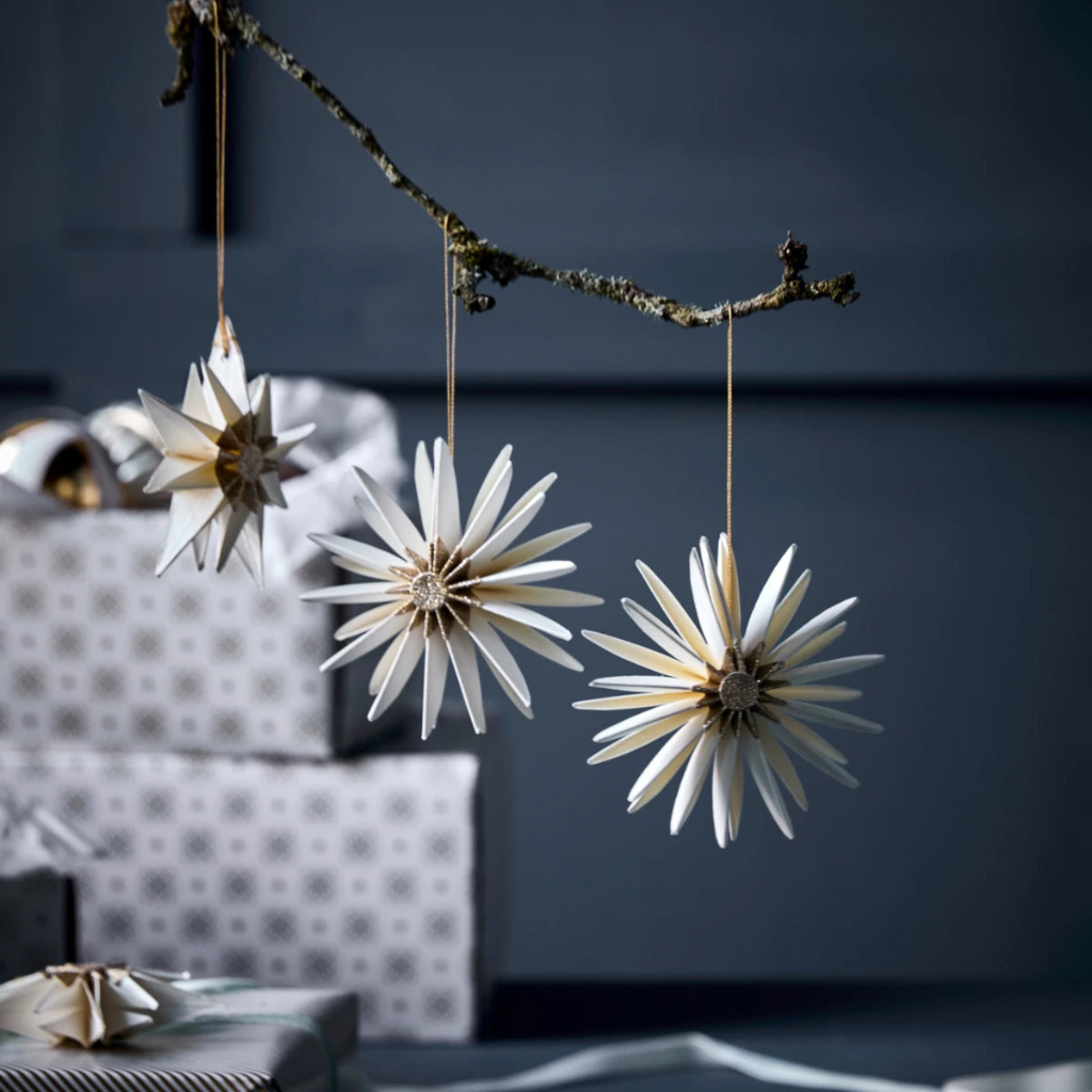 HDstari Ornament, sæt á 6 stk - Off White / Champagne, styleimage