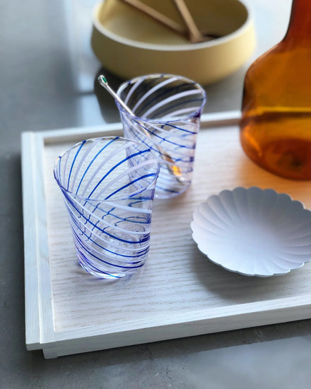 Style image, Stilleben Concave Glas - Box af 2, Twist Clear Blue