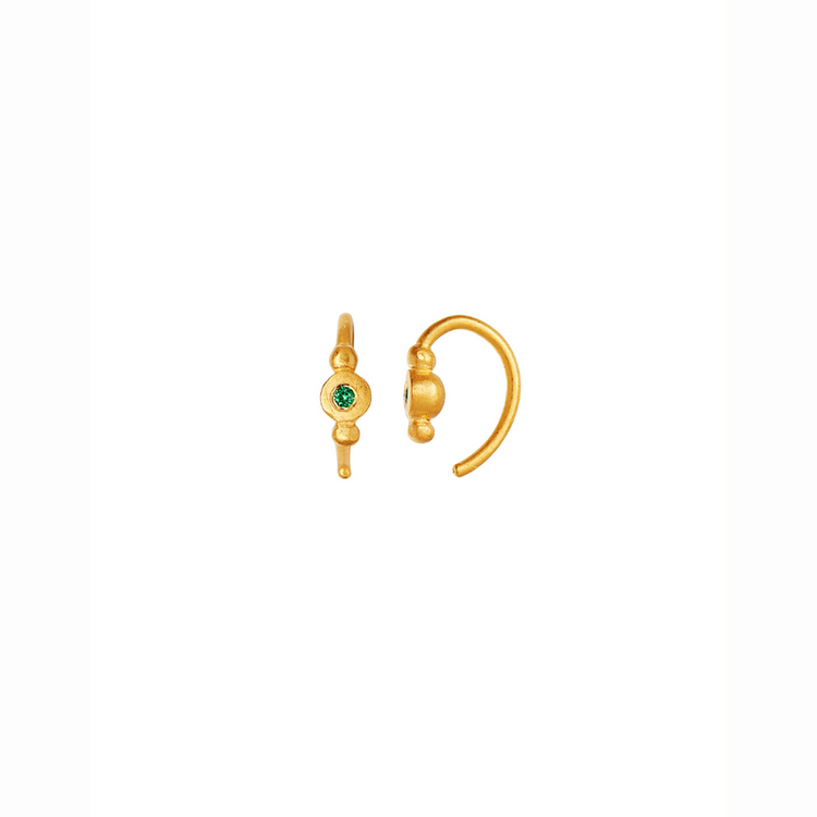 Petit Bon-bon Green Zircon Earring Piece - Gold