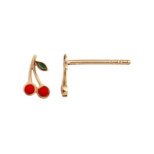 Petit Cherry Earring Enamel - Gold