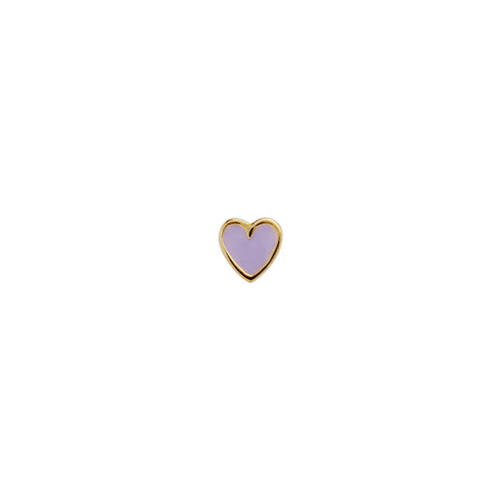 Stine A Petit Love Heart Purple Enamel - Gold