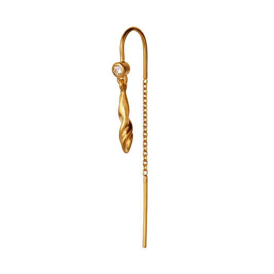 Dangling Petit Velvet Earring with Chain - Gold