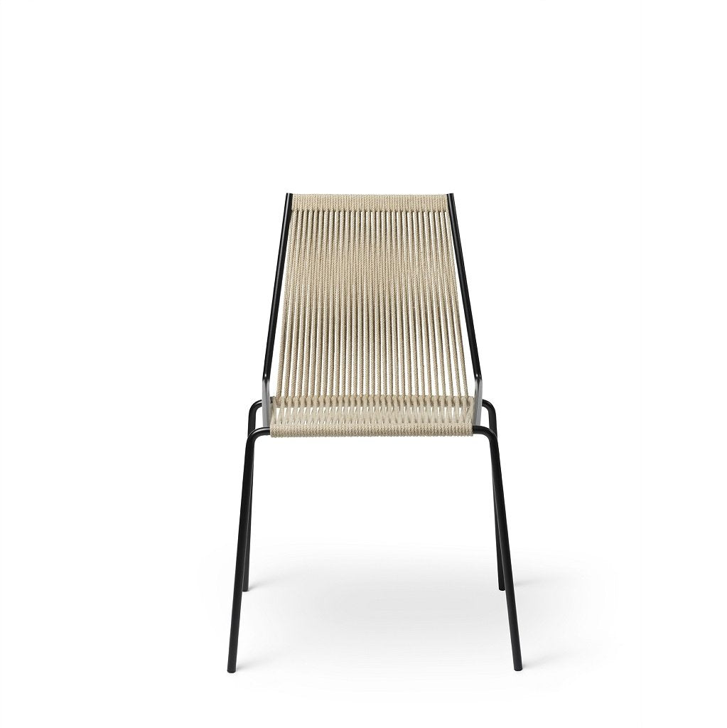 Studio Thorup Noel Chair - Sort pulverlakeret stålstel/ Natur hør flagline