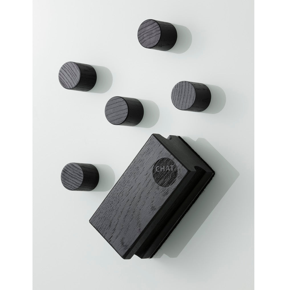 CHAT BOARD® Tavlesvamp + 10 Woody magneter - Sort