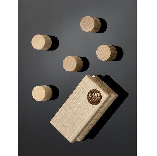 CHAT BOARD® Tavlesvamp + 10 Woody magneter - Natur