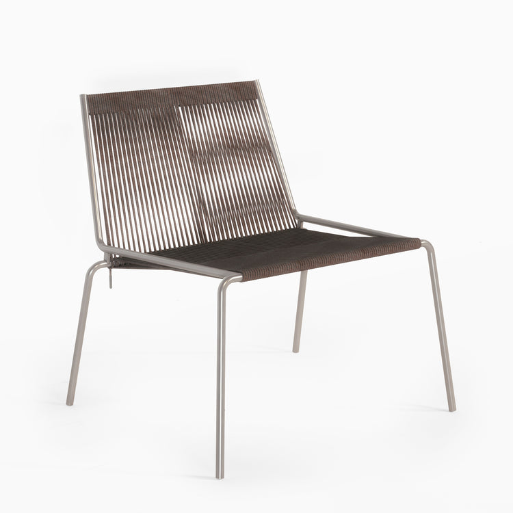 Studio Thorup Noel Lounge Chair, stål stel og mørk grå uld
