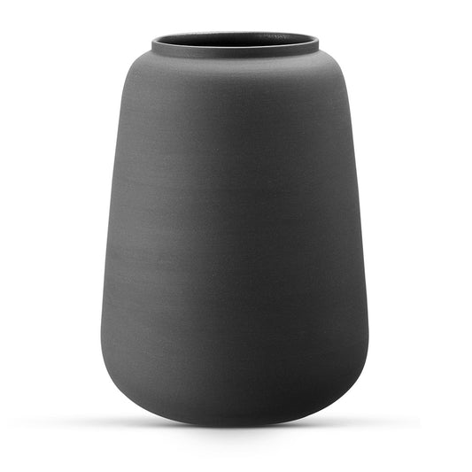 Klassisk vase i uglaseret porcelæn str. stor fv. sort
