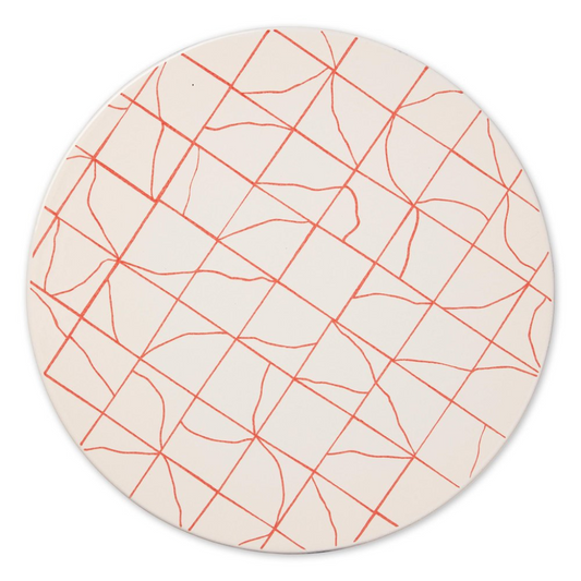 Lava Stone Board - Water Reflection Round / Scarlet